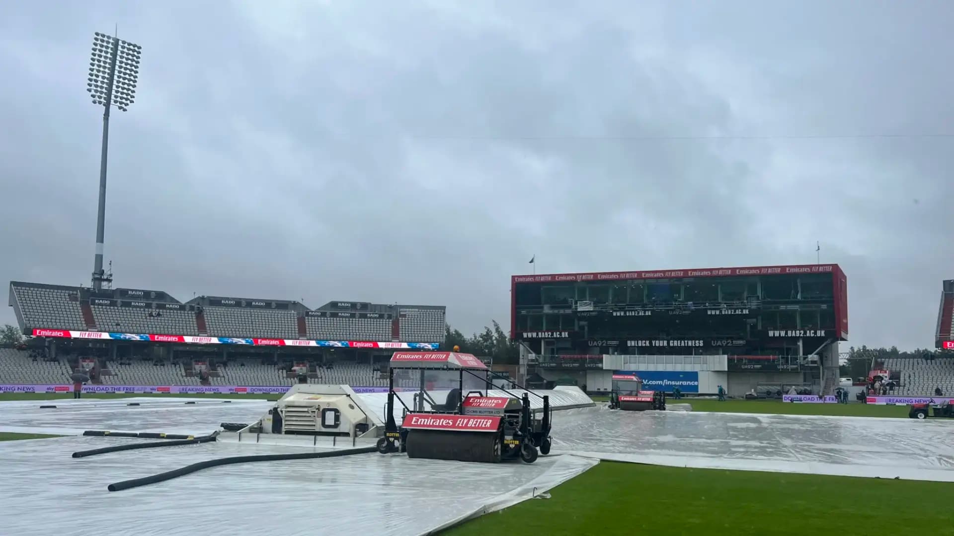 Rain washed-out the fourth test between England and Australia