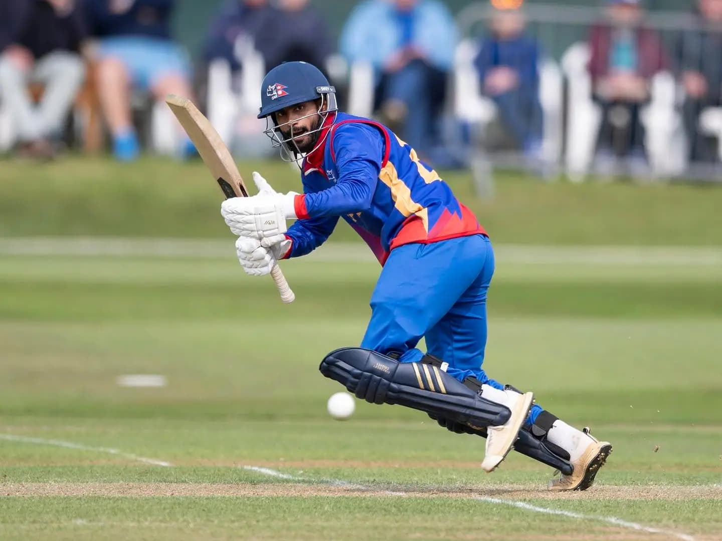 Aarif Sheikh batting against Netherlands during CWCL2 in Forthill, Dundee. Photo: CAN